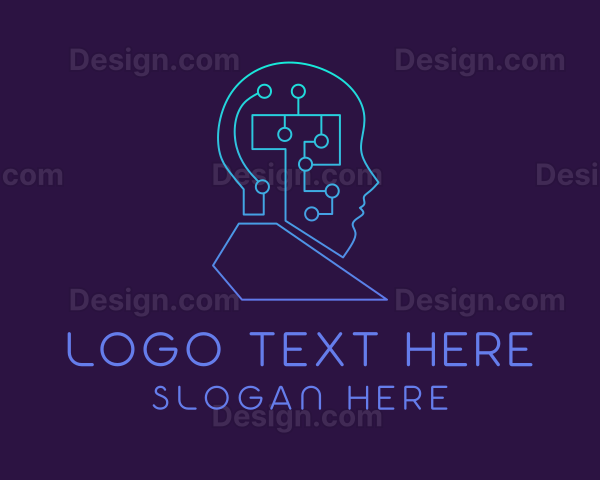 Artificial Intelligence Circuit Network Logo