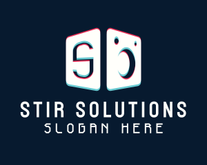 Stereo Speaker Letter S logo design