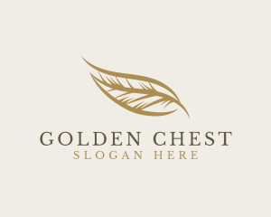 Golden Quill Feather logo design