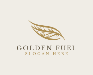 Golden Quill Feather logo design