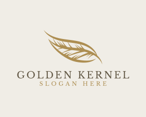 Golden Quill Feather logo design