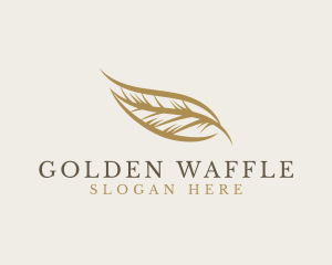 Golden Quill Feather logo design