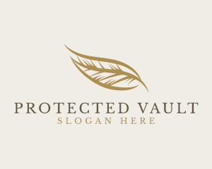 Golden Quill Feather logo design