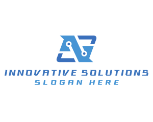 Innovations Tech Circuit Letter N logo