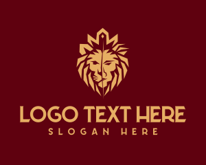 Golden Premium Lion Head Logo