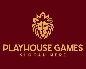 Golden Premium Lion Head Logo