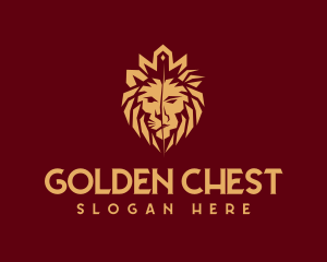 Golden Premium Lion Head logo design