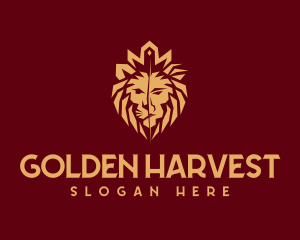 Golden Premium Lion Head logo design