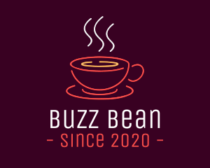 Neon Lights Coffee Cup logo design