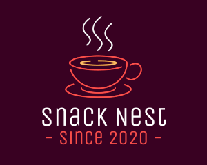 Neon Lights Coffee Cup logo design