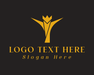 King - Queen Tiara Letter T logo design