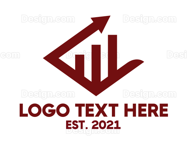 Red Accounting Growth Chart Logo