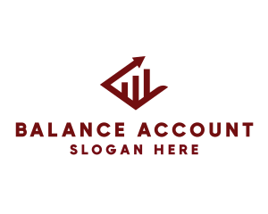 Red Accounting Growth Chart logo design