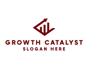 Red Accounting Growth Chart logo design