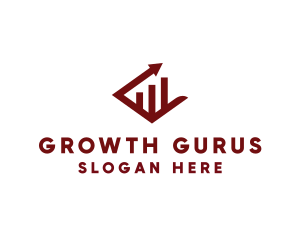 Red Accounting Growth Chart logo design