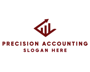 Red Accounting Growth Chart logo design