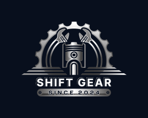 Wrench Piston Gear logo design