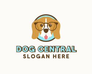 Nerd Dog Eyeglasses logo design