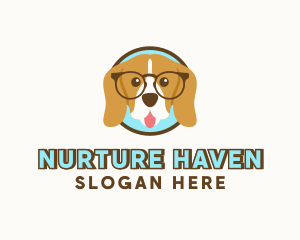 Nerd Dog Eyeglasses logo design