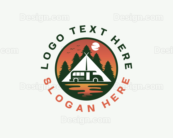 Camping Van Outdoor Logo