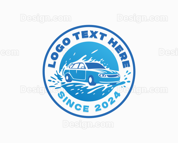 Auto Sedan Cleaning Washing Logo