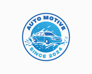 Auto Sedan Cleaning Washing logo design