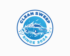 Auto Sedan Cleaning Washing logo design