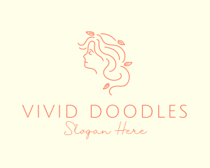 Minimalist Girl Hair logo design