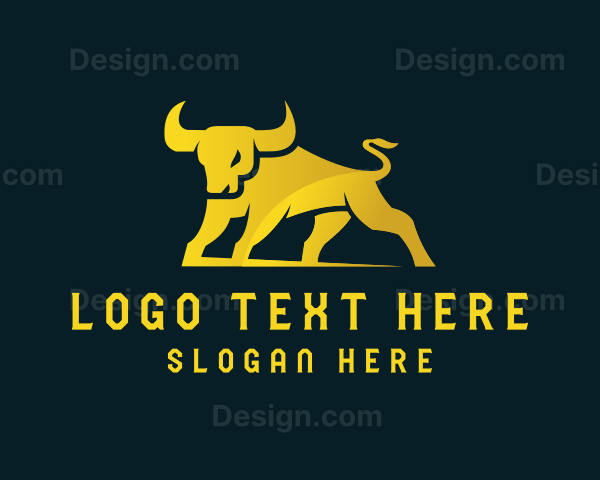 Gold Bull Animal Logo