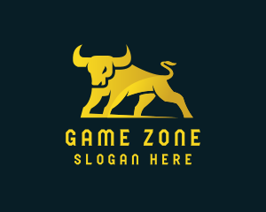 Gold Bull Animal Logo