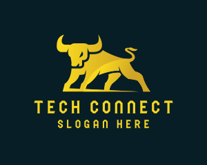 Gold Bull Animal Logo