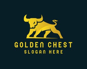 Gold Bull Animal logo design