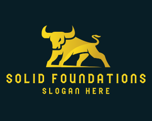 Gold Bull Animal logo