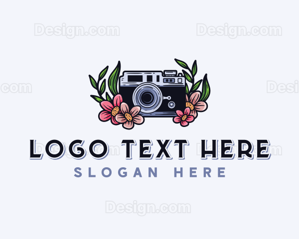 Camera Flower Photography Logo