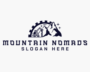 Mountain Construction Drilling Machine  logo design