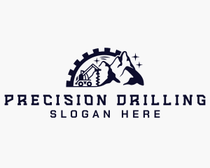 Mountain Construction Drilling Machine  logo design