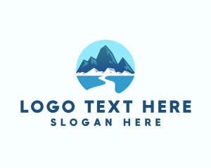 Glacier - Rocky Mountain River logo design