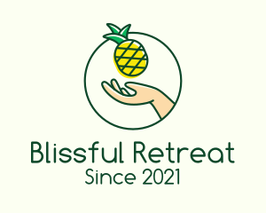 Hand Pineapple Fruit  logo