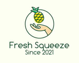 Hand Pineapple Fruit  logo