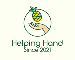 Hand Pineapple Fruit  logo design