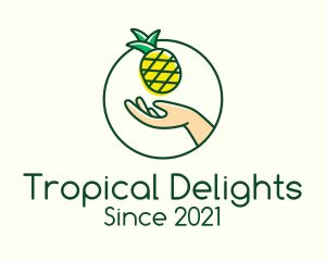Hand Pineapple Fruit  logo design
