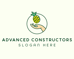 Hand Pineapple Fruit  logo design