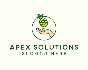 Hand Pineapple Fruit  logo design