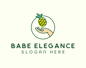 Hand Pineapple Fruit  logo design