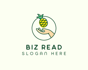 Hand Pineapple Fruit  logo design