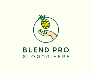 Hand Pineapple Fruit  logo design