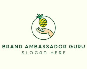 Hand Pineapple Fruit  logo design