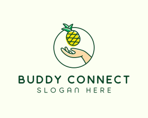 Hand Pineapple Fruit  logo design