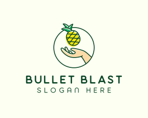 Hand Pineapple Fruit  logo design