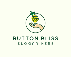 Hand Pineapple Fruit  logo design